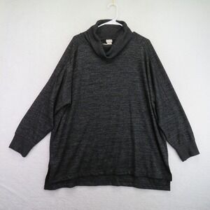 Chicos Zenergy Sweater Womens 4 2XL Gray Cowl Neck Pullover Lightweight Knit Top
